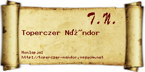 Toperczer Nándor névjegykártya